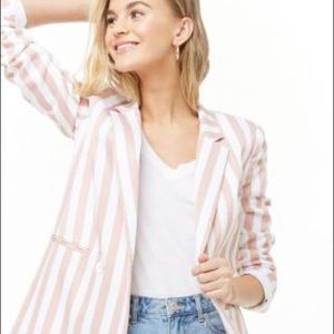 Pink and white double breasted blazer